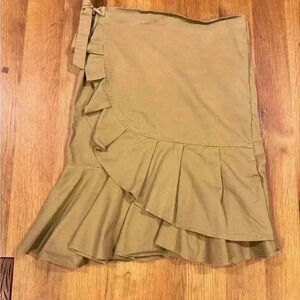 Who What Where- Brown wrap zip up skirt. Size 14